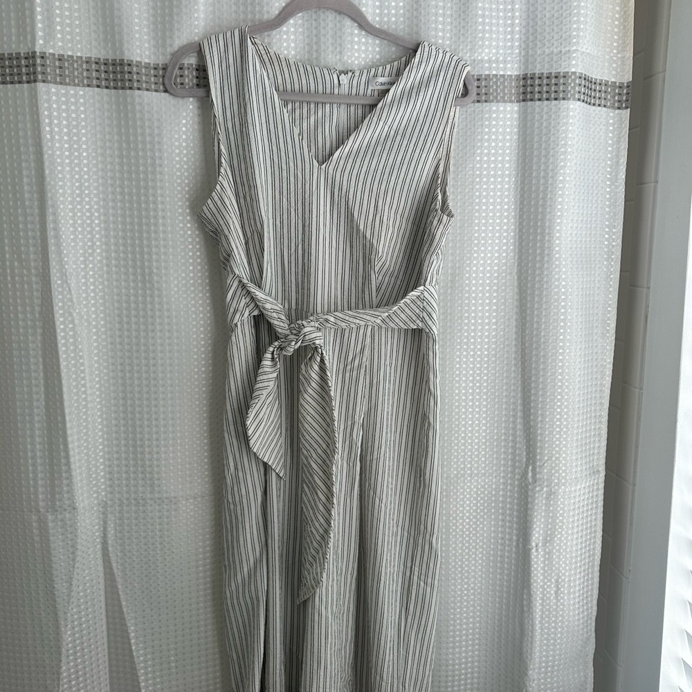 Striped Sleeveless Jumpsuit